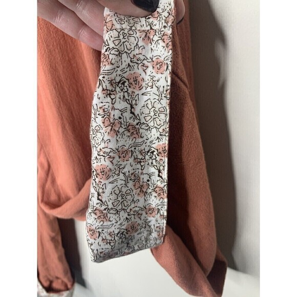 Promesa Womens Growing Wild Floral Cuff Belted Paperbag Pants Size Small Linen - Picture 10 of 10